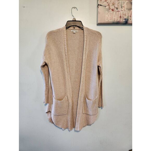 American Eagle Outfitters Cardigan Women's S Tan Cotton Long Sleeve Open Front - Picture 1 of 4